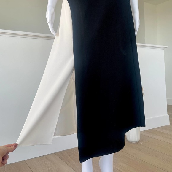 ZARA LIMITED EDITION WOOL BLEND COLORBLOCK MIDI DRESS - Picture 13 of 15